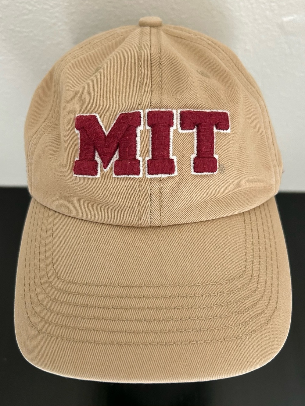 47 Brand MIT Baseball Cap Hat Khaki Tan Red Embroidered Sz S College University